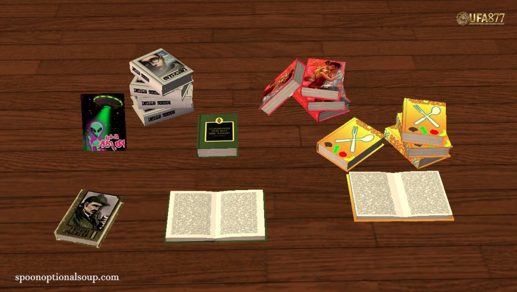 ใน The Sims  สามารถอ่านหนังสือซึ่งจะช่วยเพิ่มความสนุกสนาน 